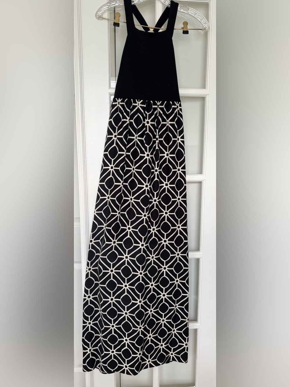 Black and White Geometric Maxi Dress